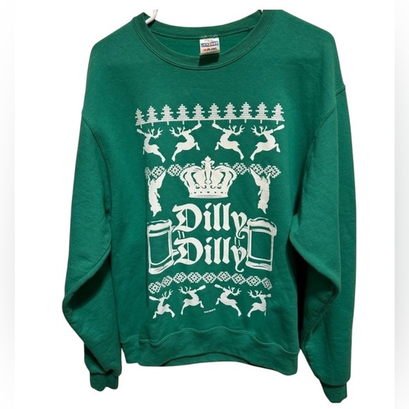 Jerzees Green Crewneck Dilly Dilly Sweatshirt Size M - Picture 1 of 5